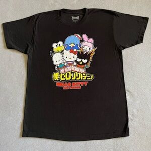 My Hero Academia Hello Kitty and Friends Black T Shirt Size Large